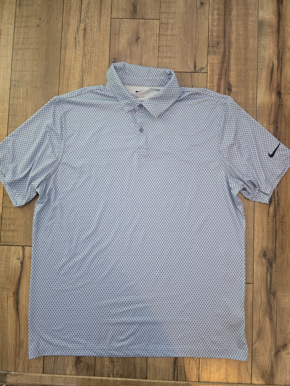 Nike Light Blue Micro-Pattern Dri-FIT Polo